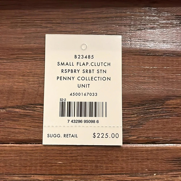 Cole Haan Woman’s Raspberry Sorbet Satin Small Penny Collection Clutch - Picture 2 of 11